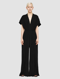 Black Sofia Airy Plissé Jumpsuit - Joseph