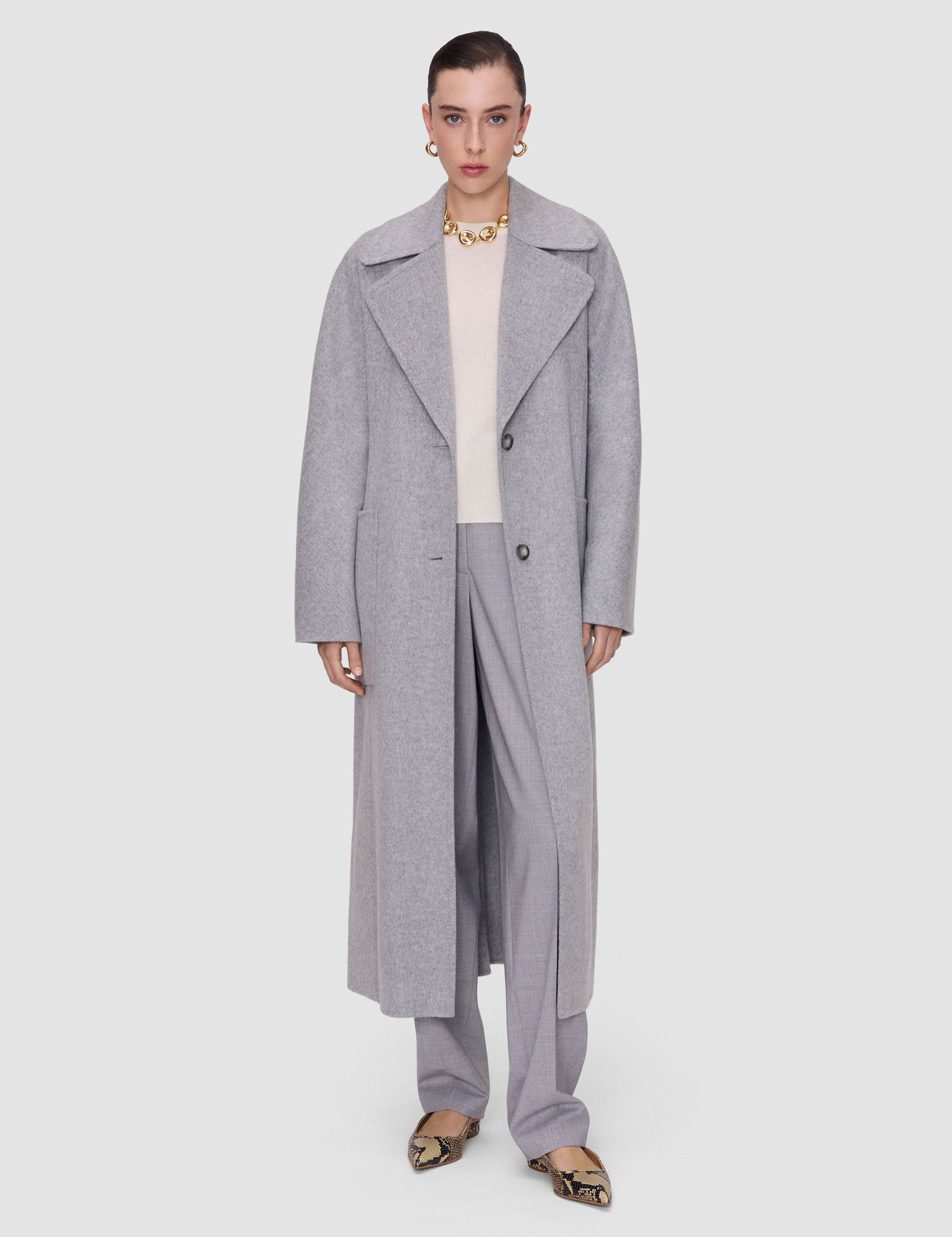 Gray Spencer Double Face Cashmere Coat - Joseph