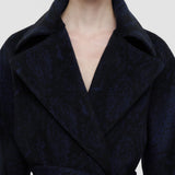 Blue Spencer Double Face Snake Jacquard Coat - Joseph