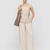 Beige Stace Printed Silk Camisole - Joseph