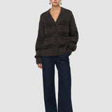 Cardigan Stra rayé en alpaga brossé 