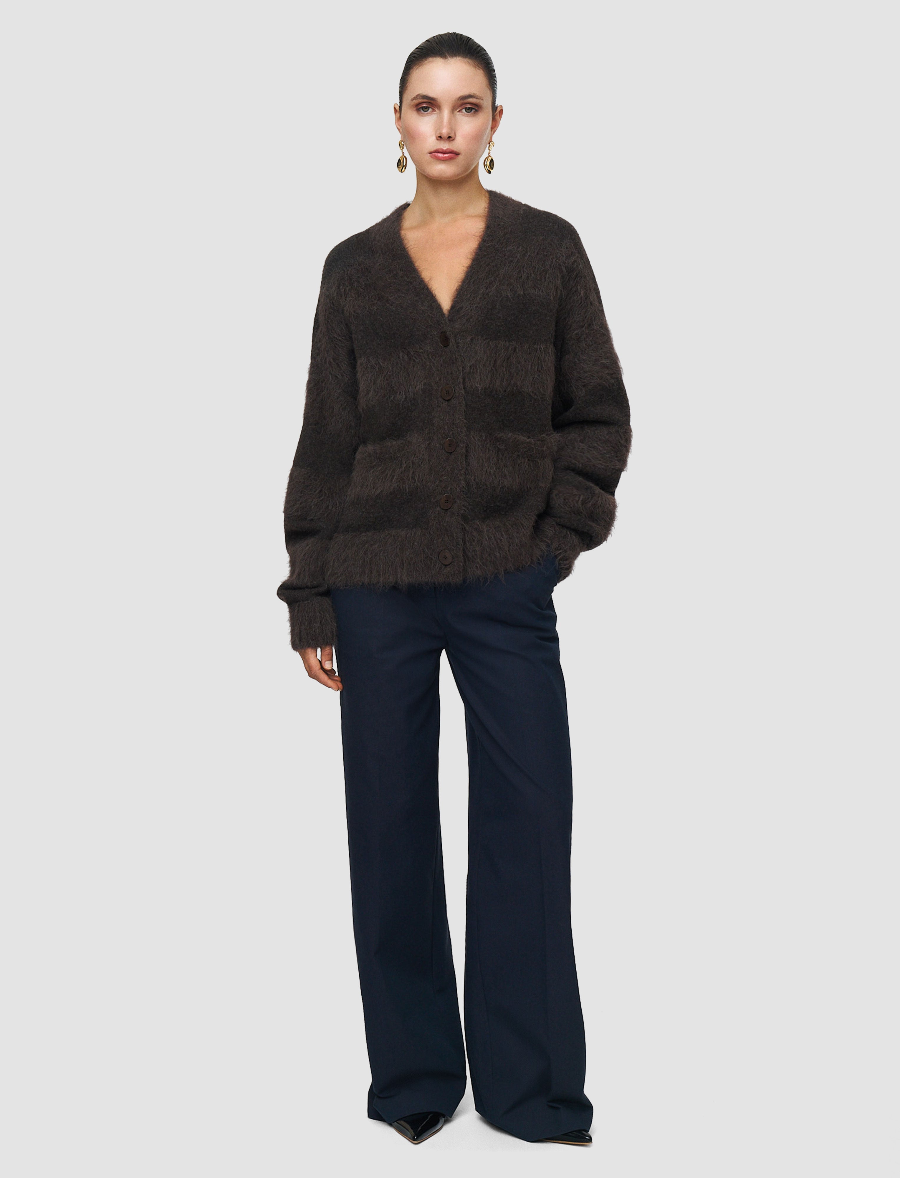 marron-cardigan-stra-raye-en-alpaga-brosse-JOSEPH