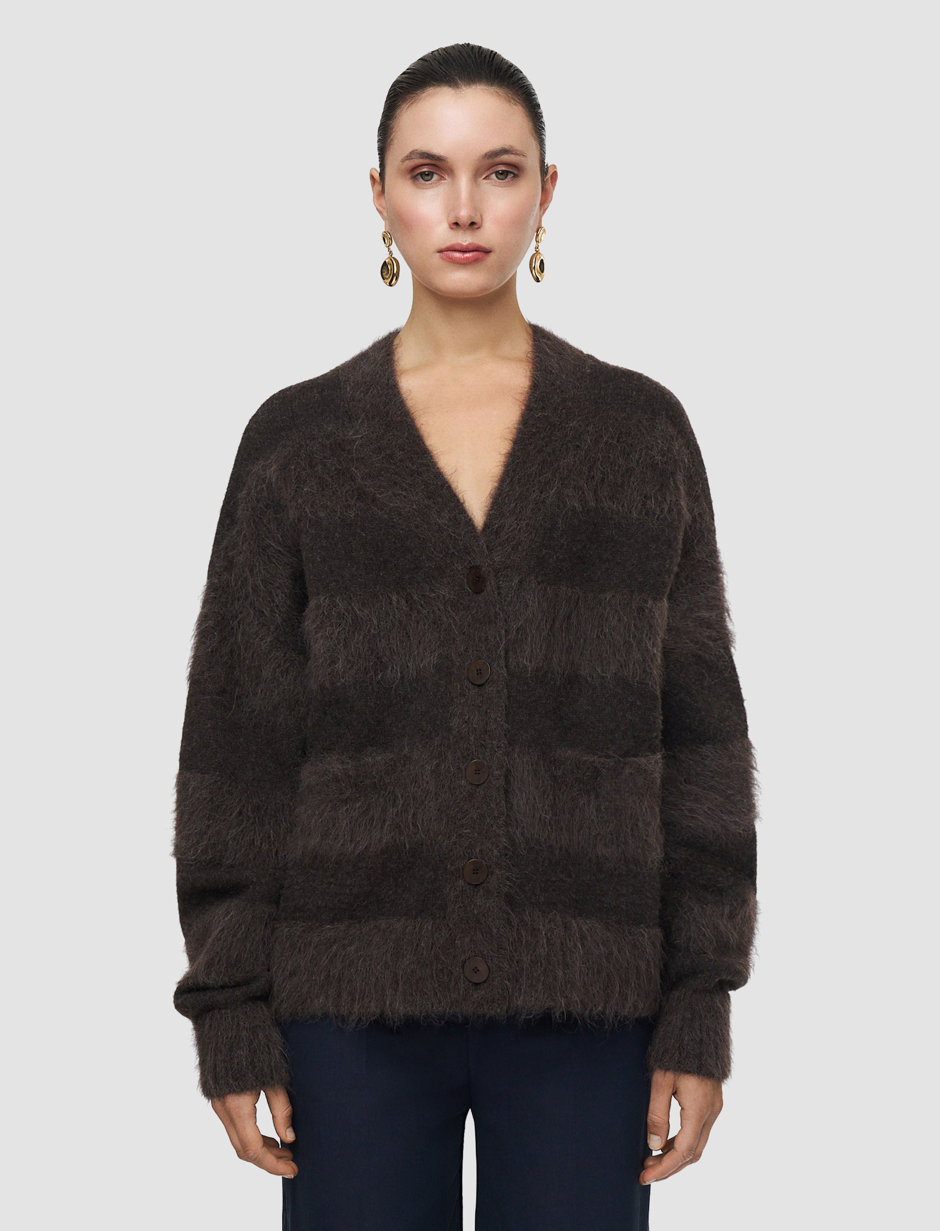 marron-cardigan-stra-raye-en-alpaga-brosse-JOSEPH