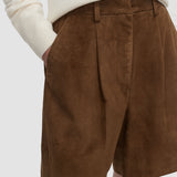 Brown Suze Light Suede Shorts - Joseph