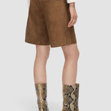 Brown Suze Light Suede Shorts - Joseph