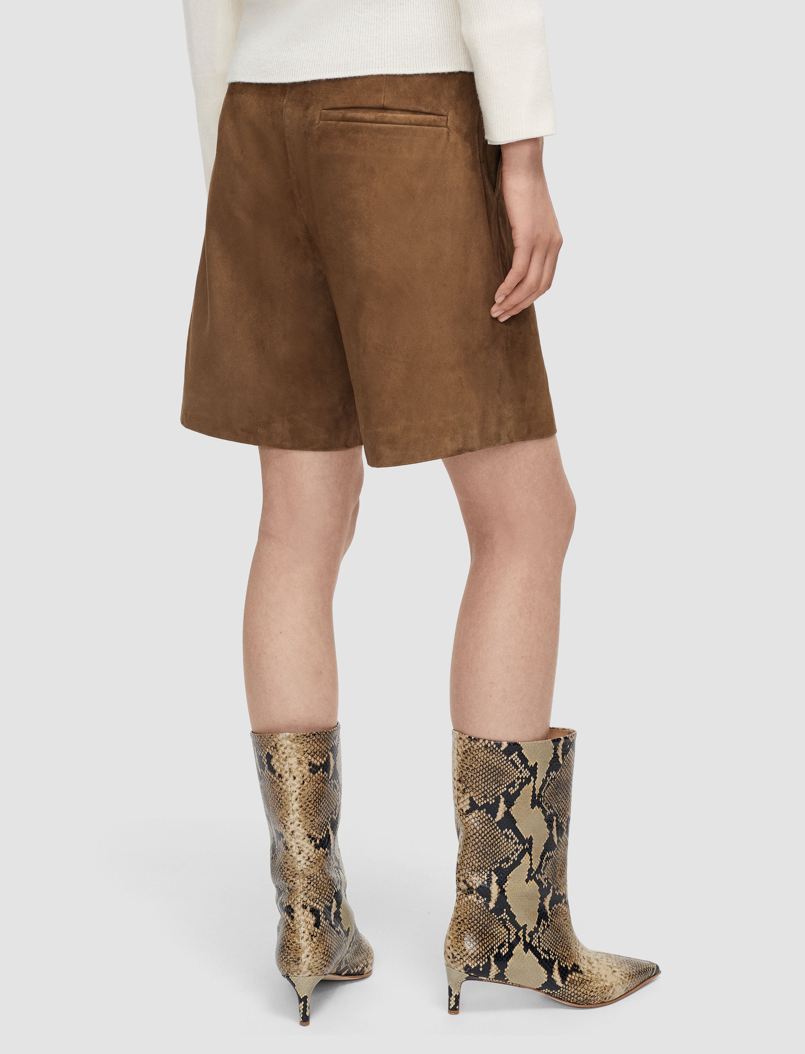 brown-suze-light-suede-shorts-JOSEPH