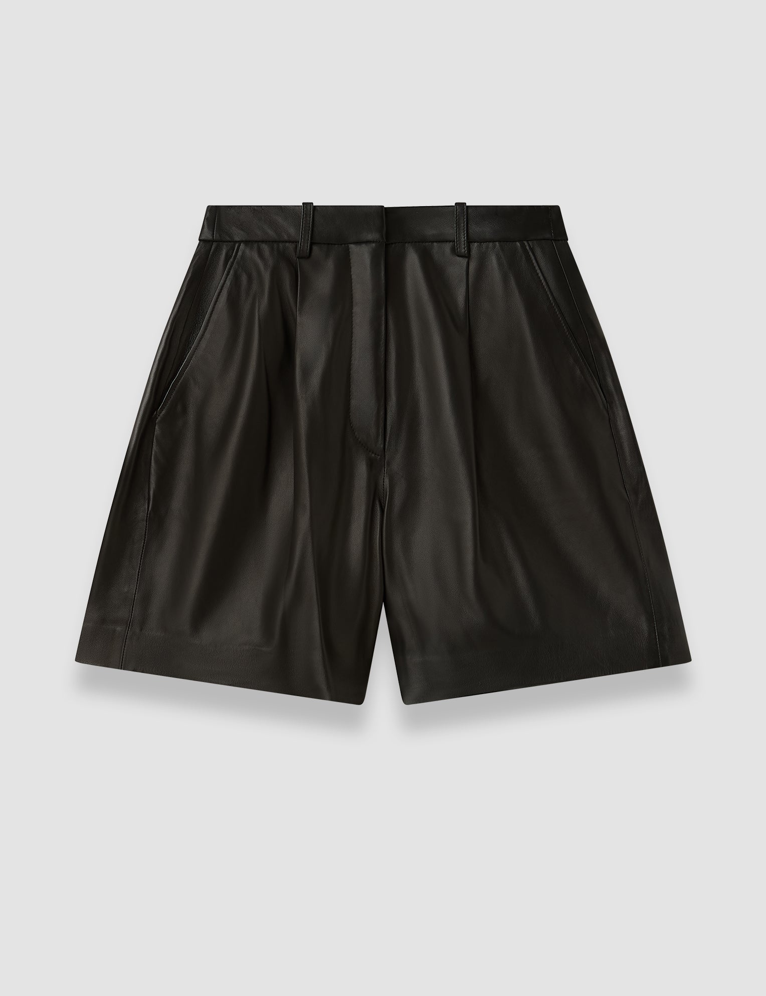 Black Suze Soft Nappa Leather Shorts - Joseph
