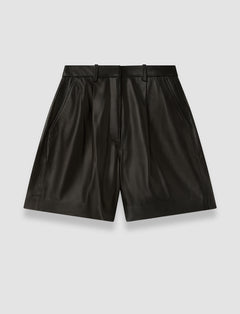Black Suze Soft Nappa Leather Shorts - Joseph