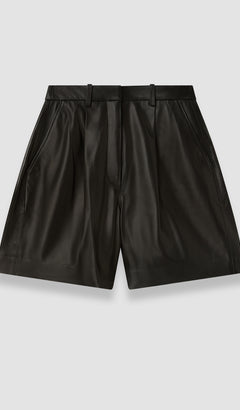 Black Suze Soft Nappa Leather Shorts - Joseph