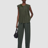 Green Taddart Jacquard Silk Top - Joseph