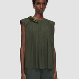 Green Taddart Jacquard Silk Top - Joseph