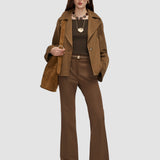 Brown Tafira Gabardine Stretch Trousers - Joseph