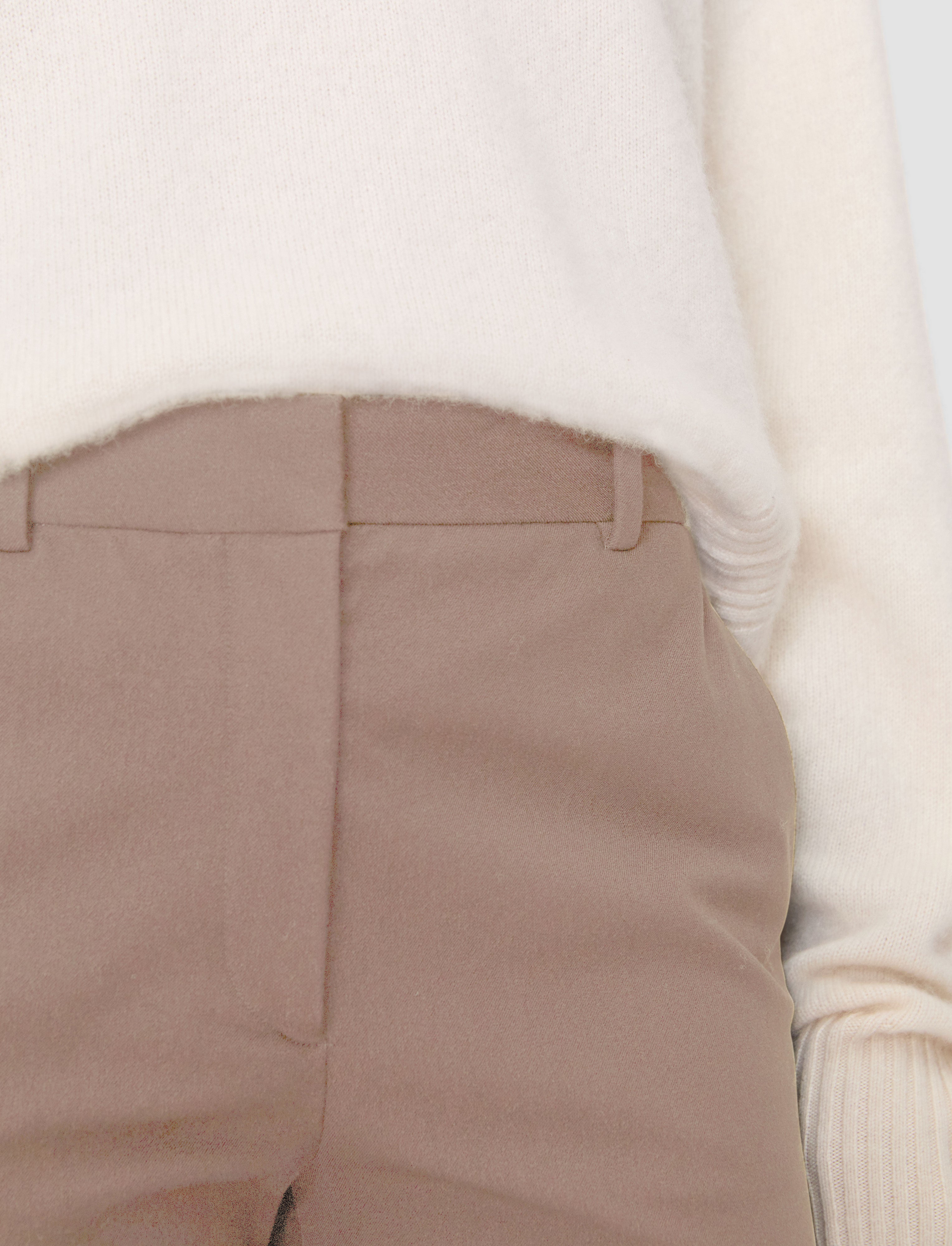 brown-tafira-gabardine-stretch-trousers-JOSEPH