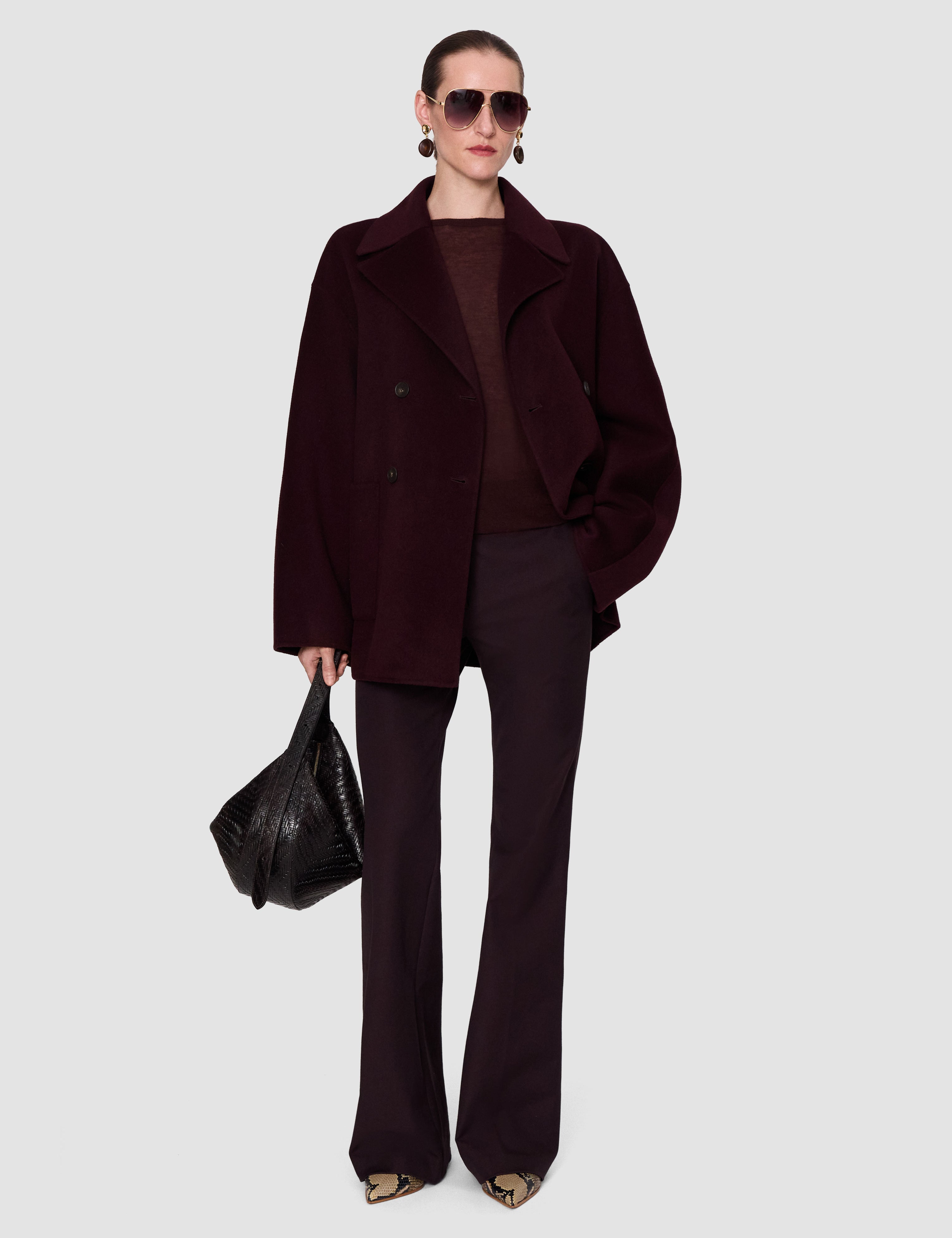 Purple Tafira Gabardine Stretch Trousers - Joseph