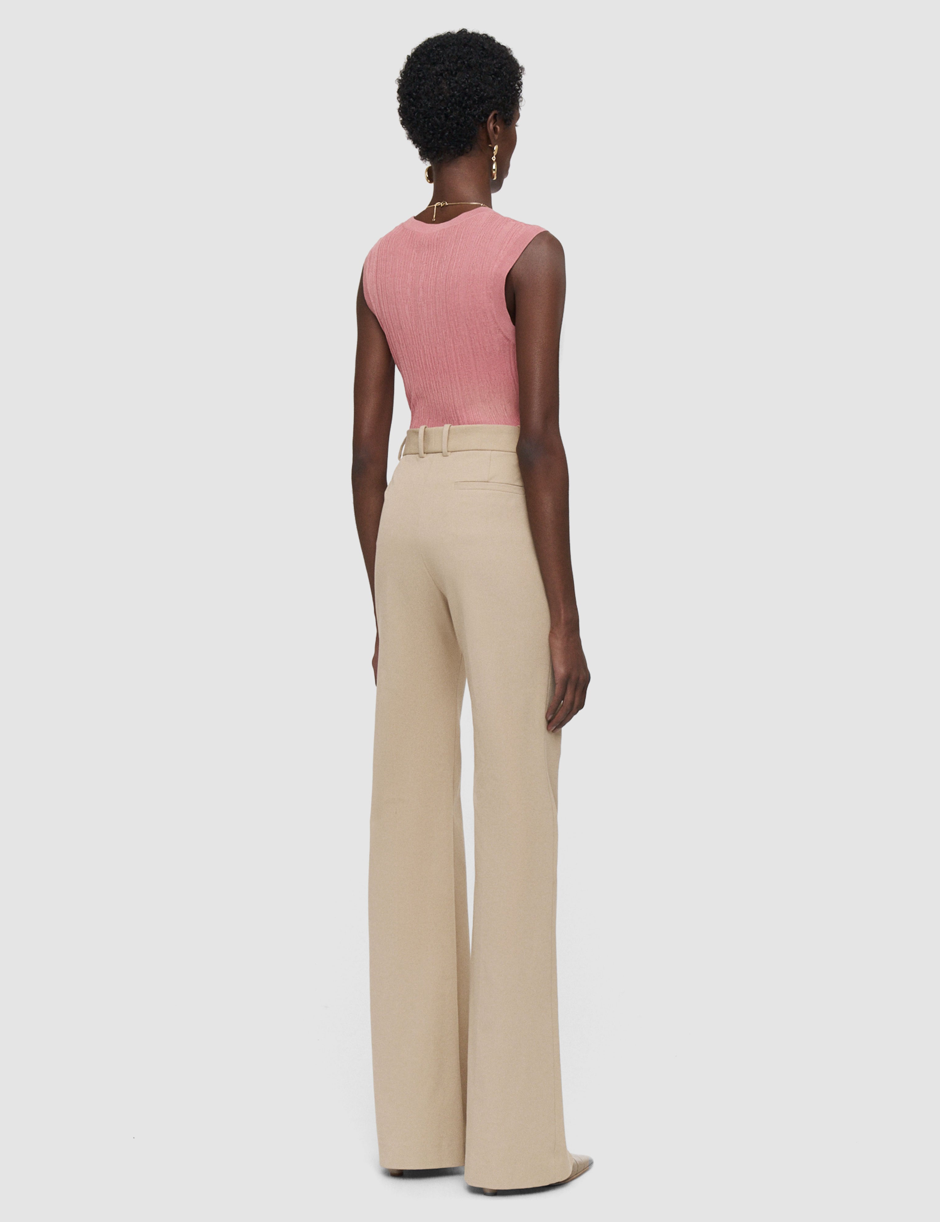 Beige Tafira Gabrdine Stretch Trousers - Joseph