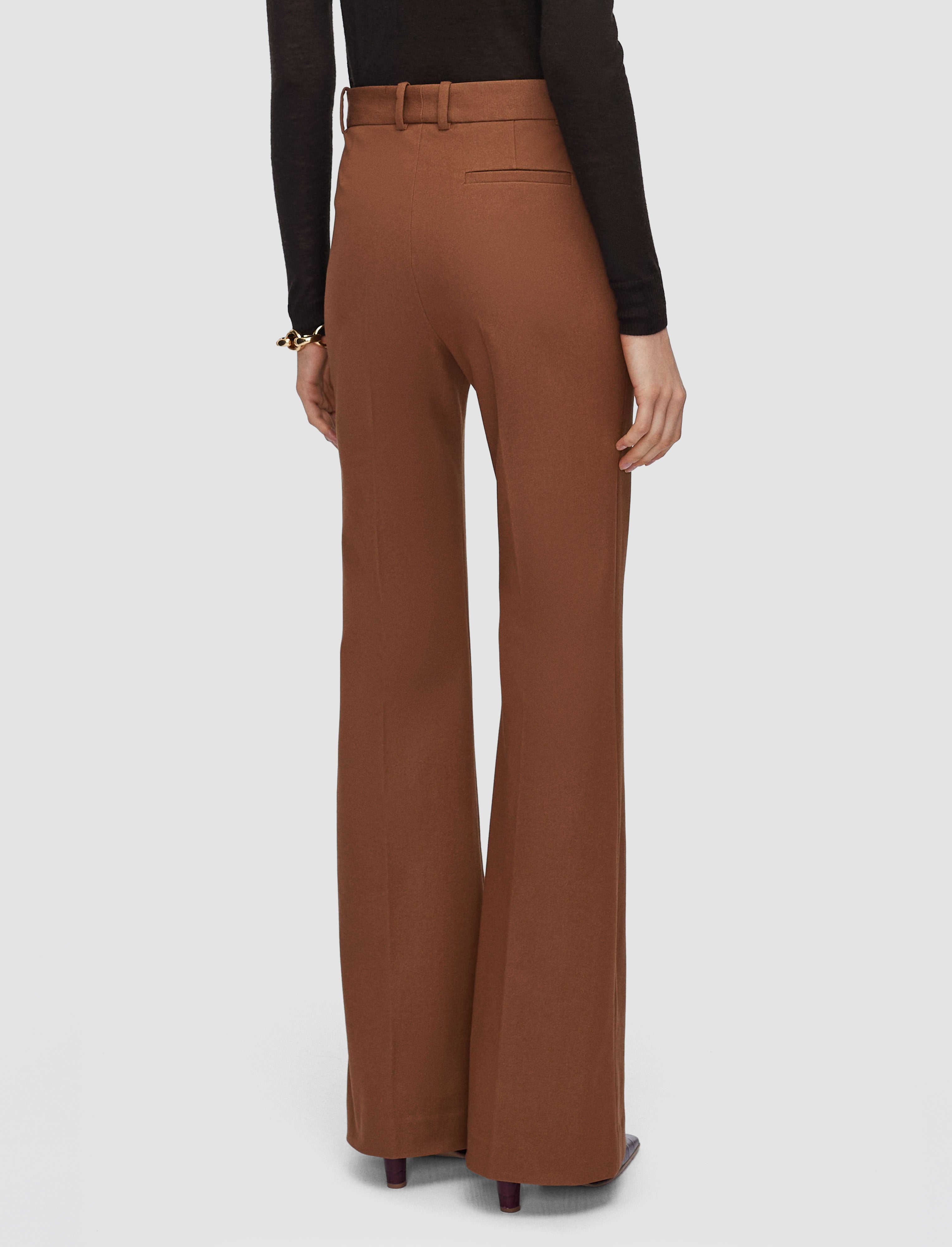 brown-tafira-gabardine-stretch-trousers-JOSEPH