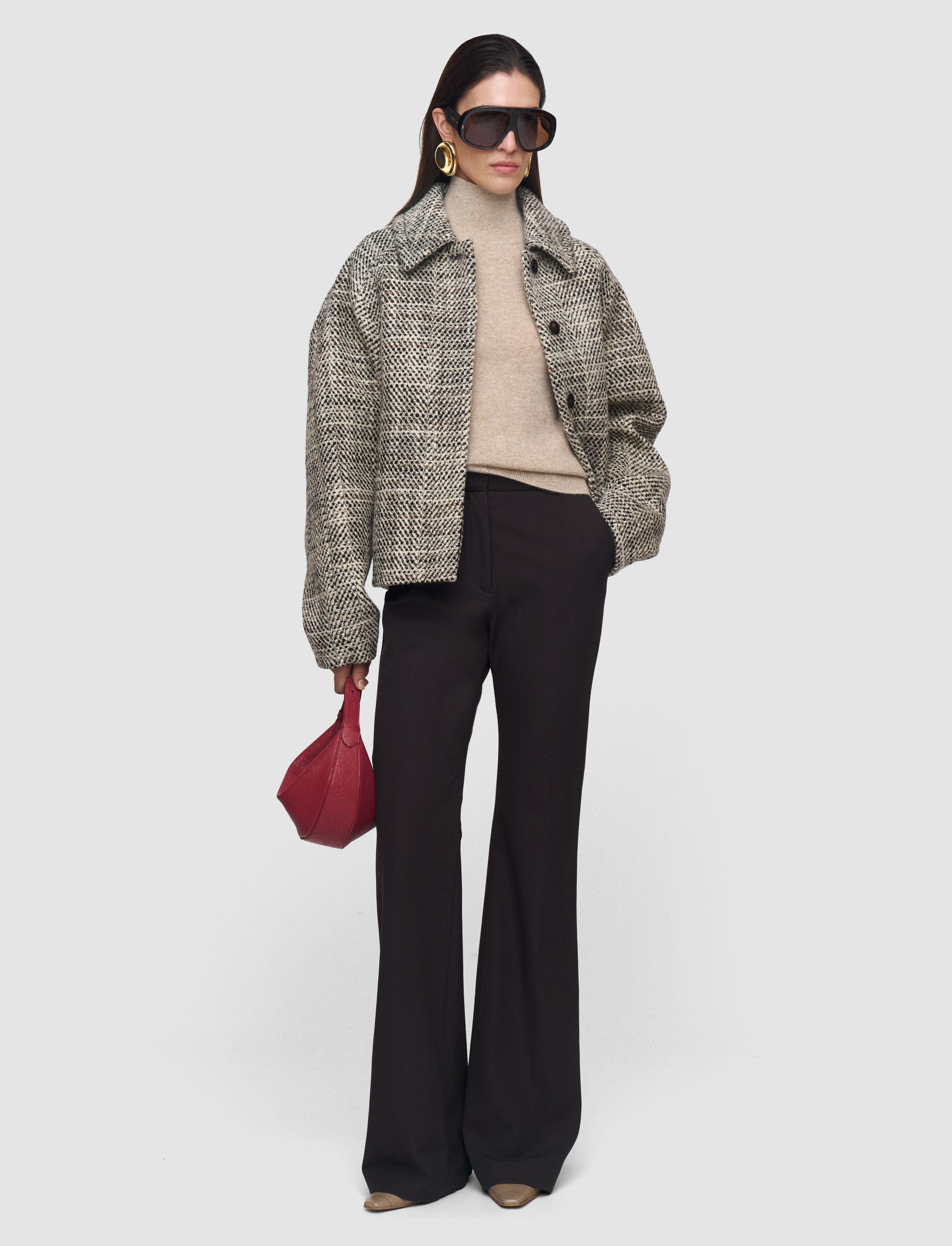 ブラウン-tafira-gabardine-stretch-トラウザーズ-JOSEPH