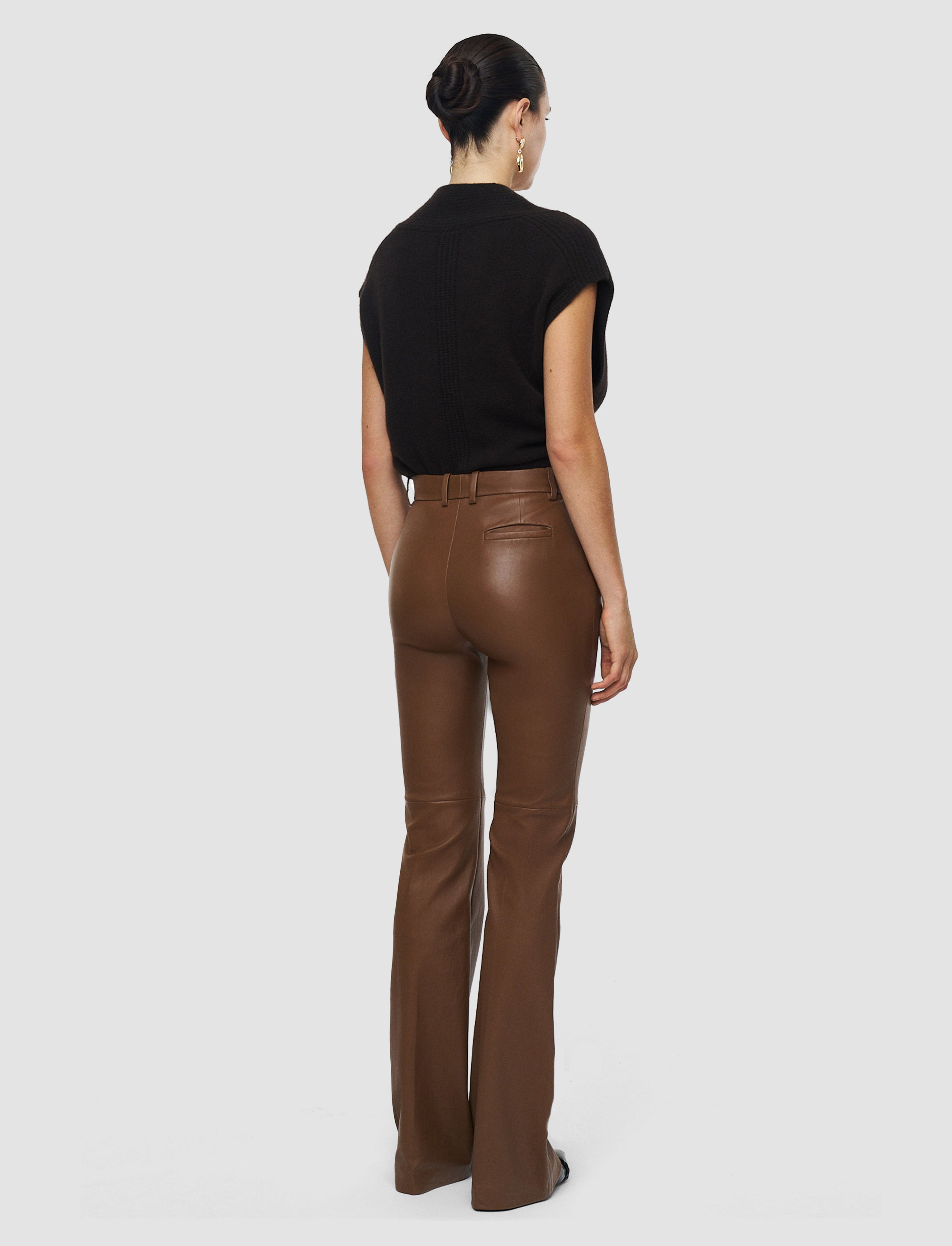 brown-tafira-leather-stretch-trousers-JOSEPH