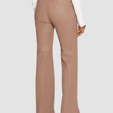 Brown Tafira Leather Stretch Trousers - Joseph