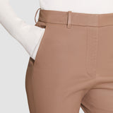 Brown Tafira Leather Stretch Trousers - Joseph