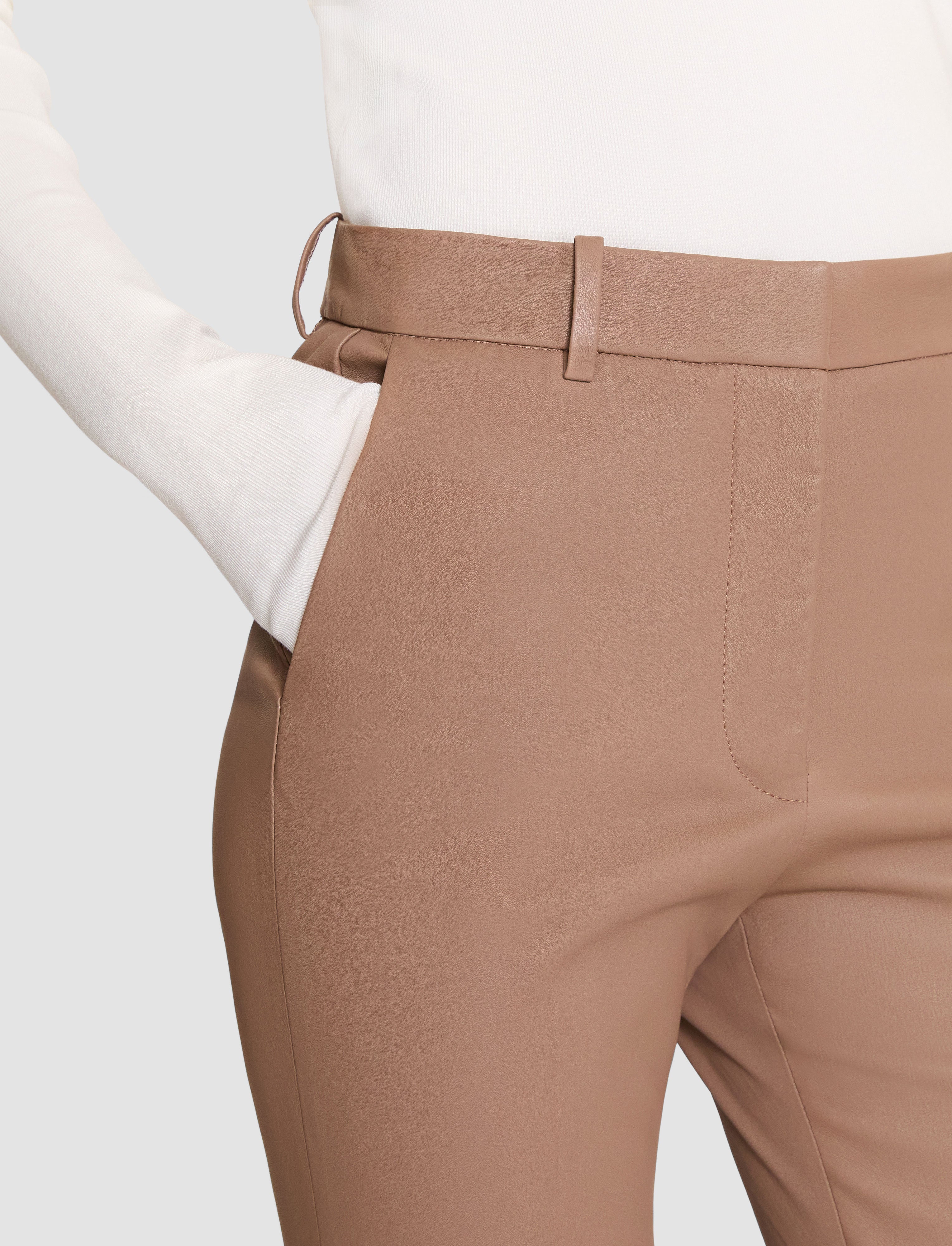 brown-tafira-leather-stretch-trousers-JOSEPH