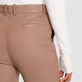 Brown Tafira Leather Stretch Trousers - Joseph