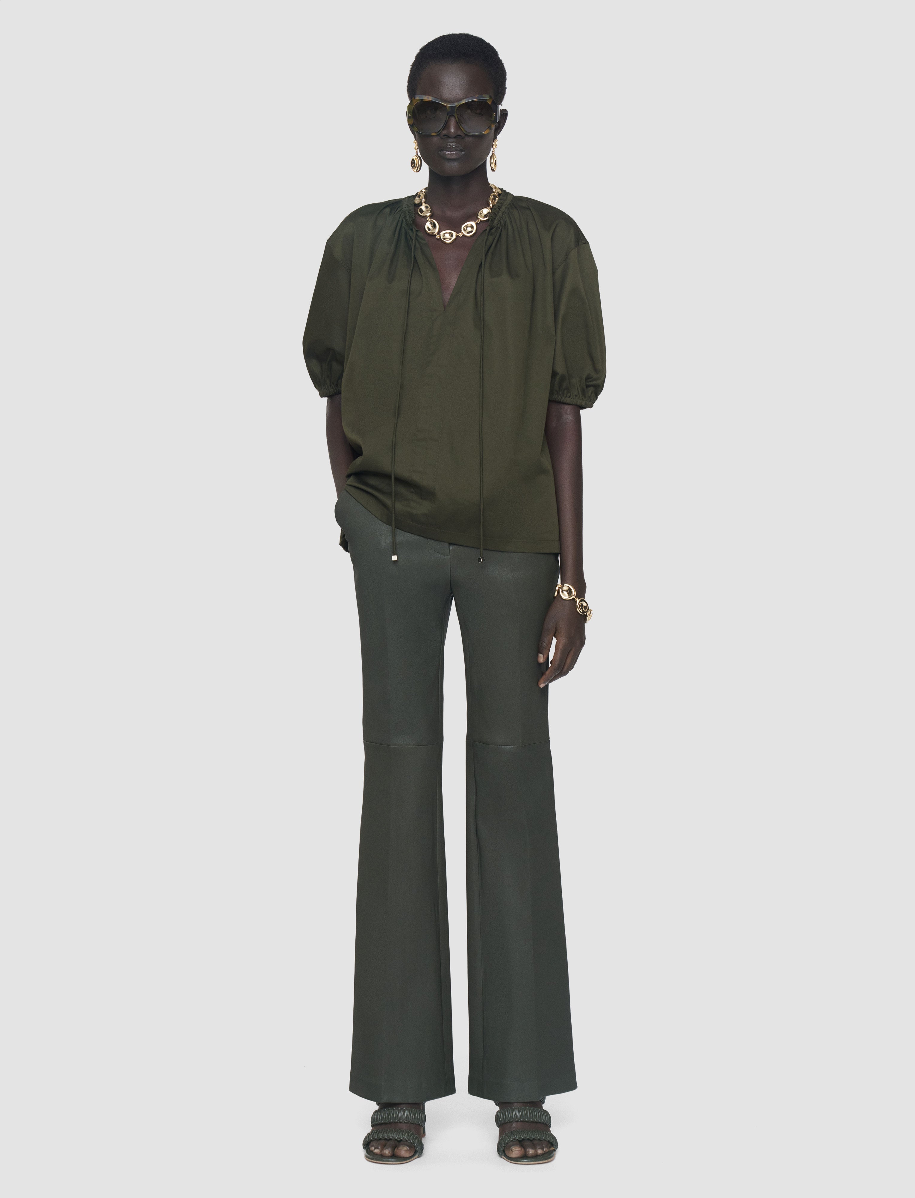 green-tafira-leather-stretch-trousers-JOSEPH