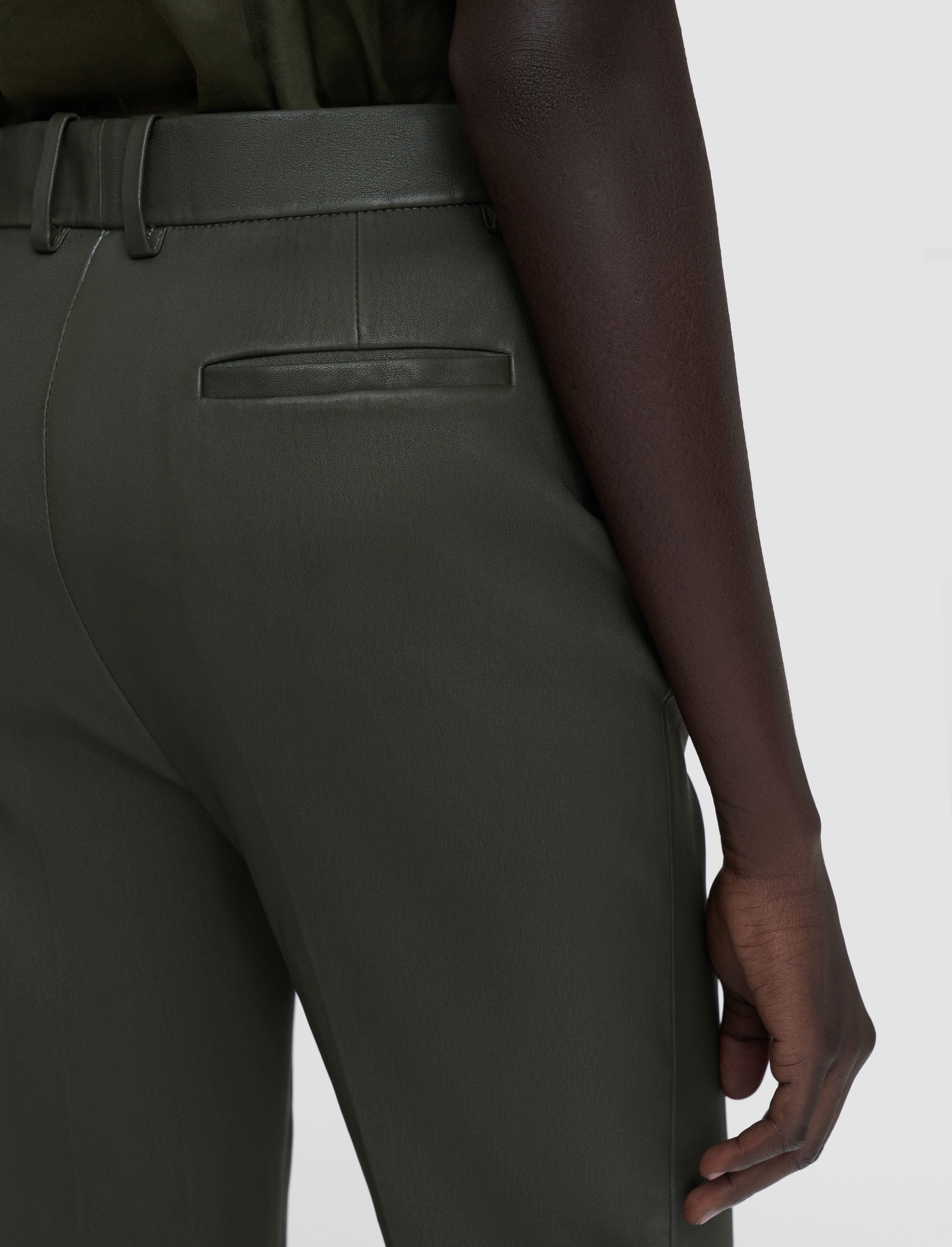 green-tafira-leather-stretch-trousers-JOSEPH