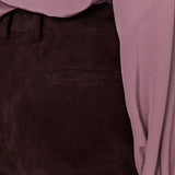 Purple Tafira Suede Stretch Trousers - Joseph
