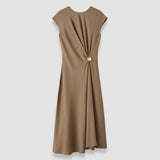 Brown Taipan Crepe Dress - Joseph
