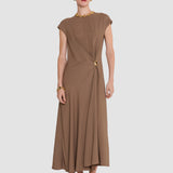Brown Taipan Crepe Dress - Joseph