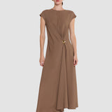 Brown Taipan Crepe Dress - Joseph