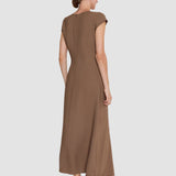 Brown Taipan Crepe Dress - Joseph