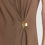 Brown Taipan Crepe Dress - Joseph