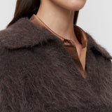 Brown Take Brushed Alpaca Striped Jumper - Joseph