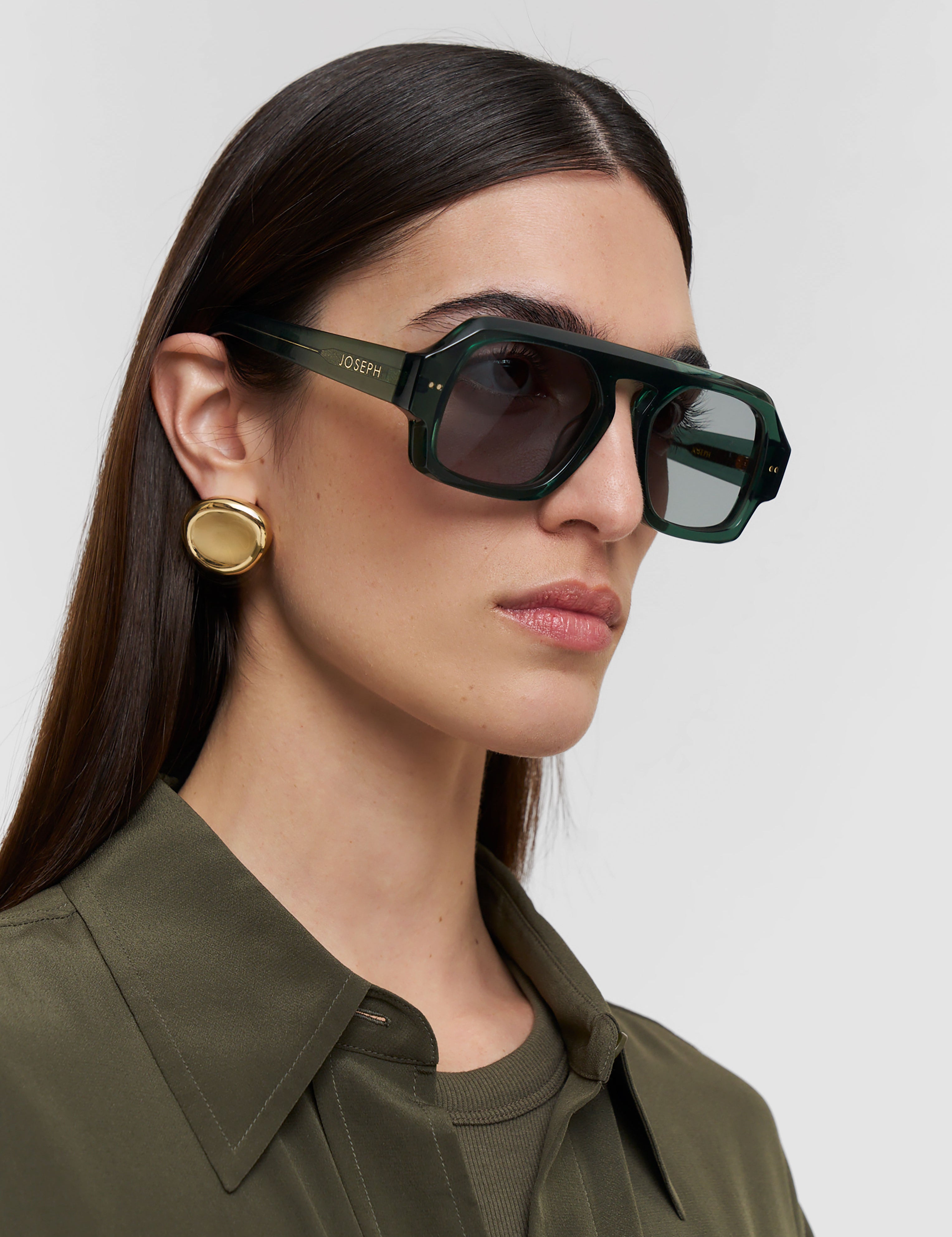 Green Talba Aviator Sunglasses - Joseph