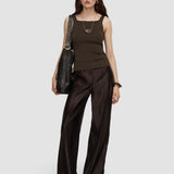 Brown Talos Light Viscose Vest Top - Joseph