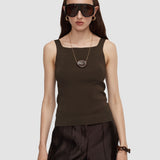 Brown Talos Light Viscose Vest Top - Joseph
