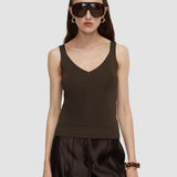 Brown Talos Light Viscose Vest Top - Joseph