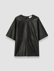 Black Tanjic Light Nappa Leather Top - Joseph