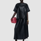 Black Tanjic Light Nappa Leather Top - Joseph