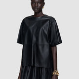 Black Tanjic Light Nappa Leather Top - Joseph