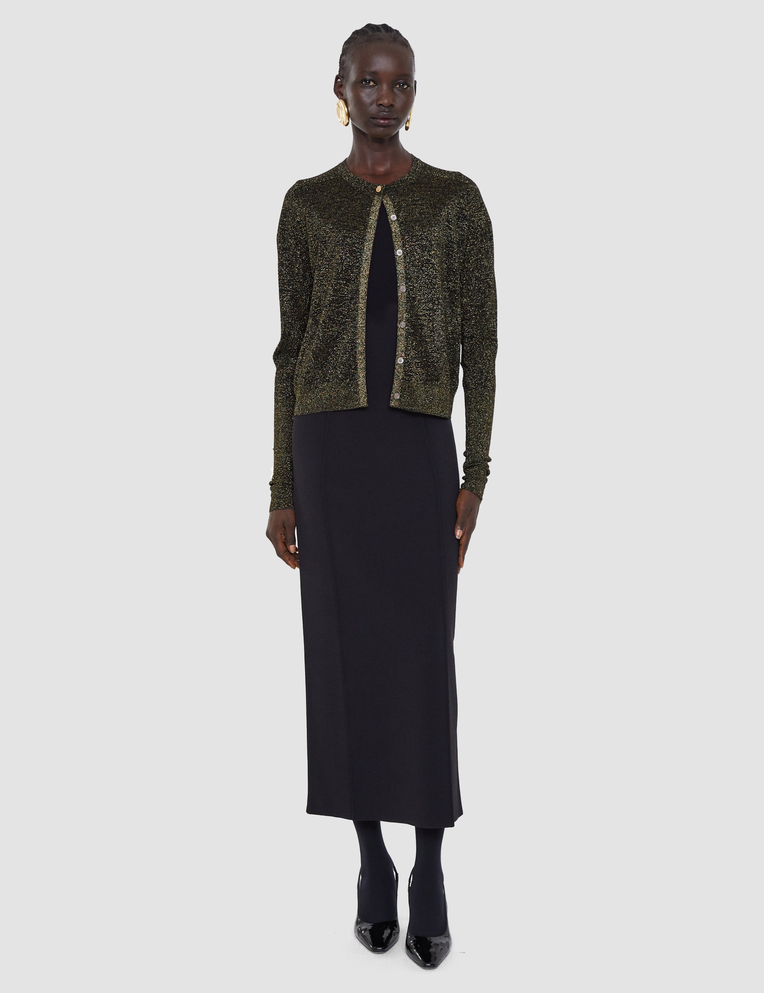 Black Tasse Lurex Knit Cardigan - Joseph
