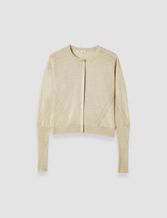Gold Tasse Lurex Knit Cardigan - Joseph