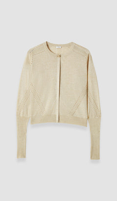 Gold Tasse Lurex Knit Cardigan - Joseph