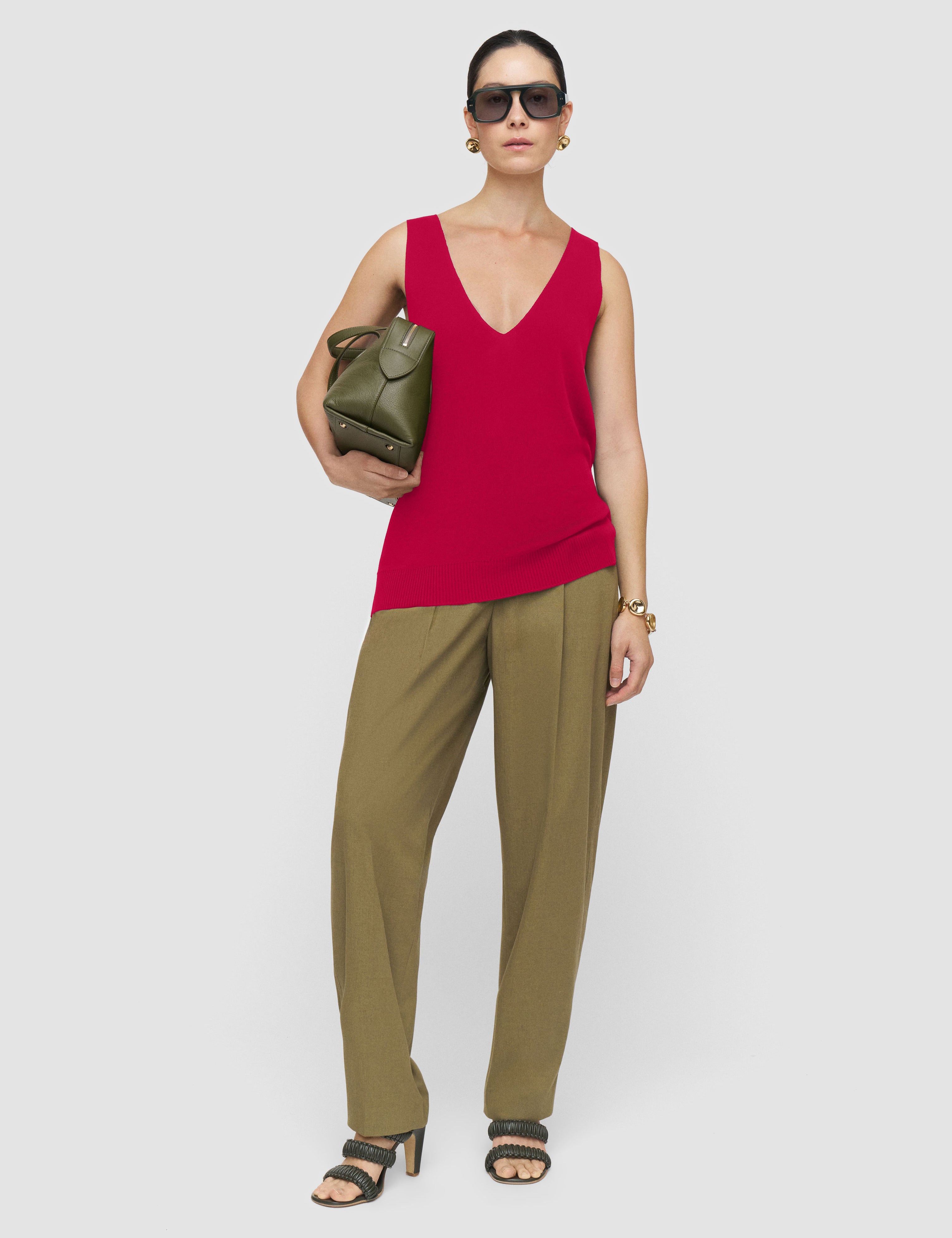 Pink Tell Silk Knit Vest Top - Joseph