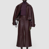 Purple Thurlow Nappa Leather Trousers - Joseph