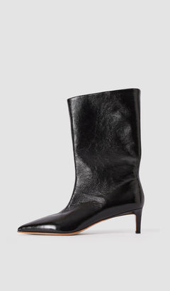 Black Tiana Patent Leather Short Boots - Joseph