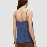 Blue Titana Fluid Crinkle Top - Joseph