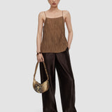 Brown Titana Fluid Crinkle Tank Top - Joseph